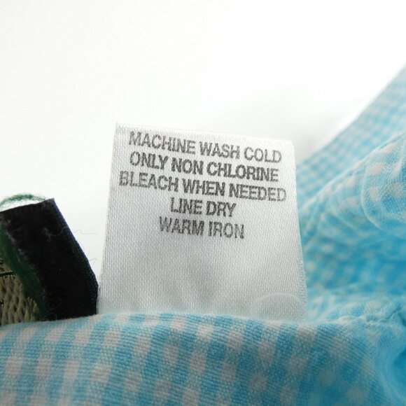 Benard Holtzman Fitted Shirt Size S Blue Check Cotton Button Up Long Sleeve - Picture 7 of 8